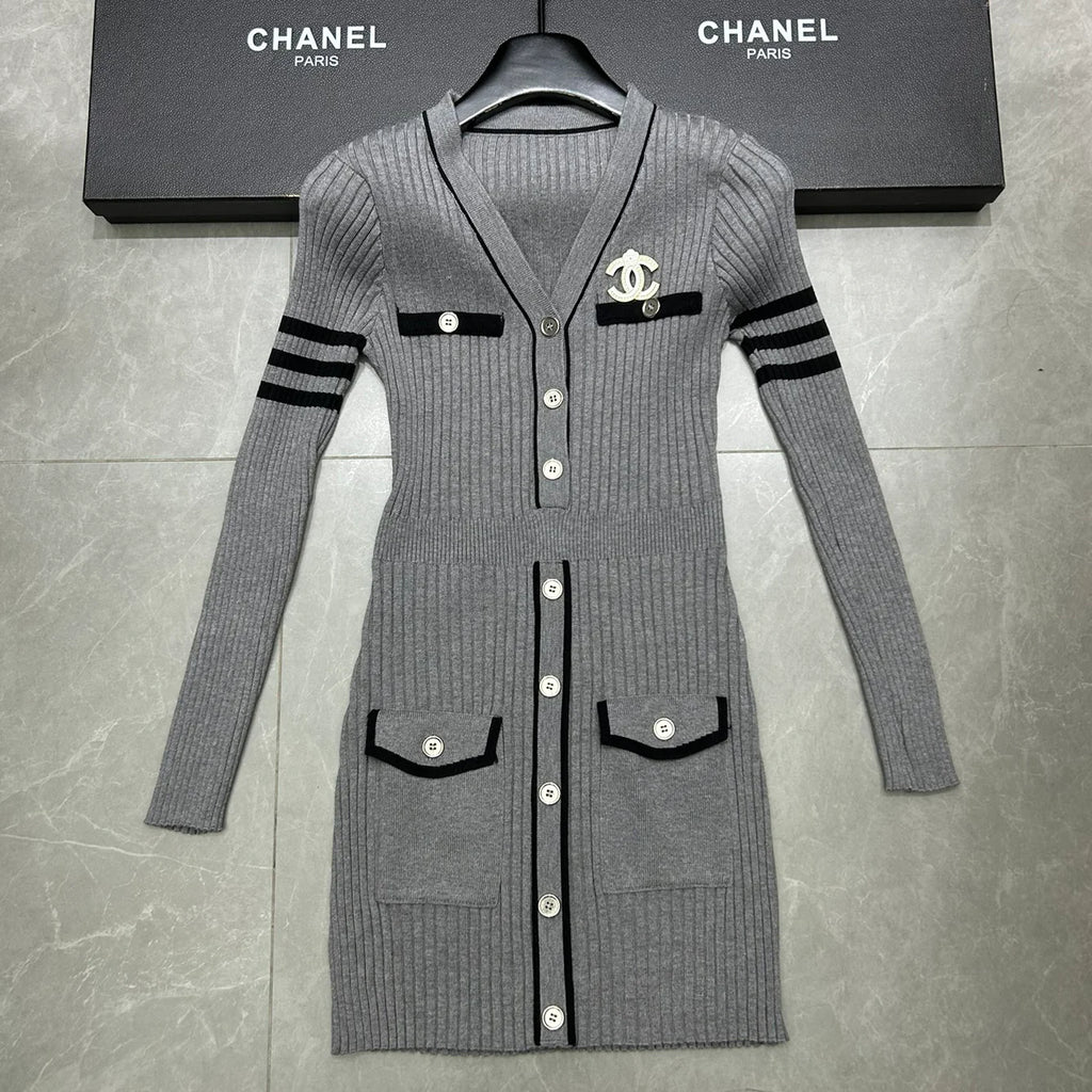 Luxury Knitted Long Sleeve Dress 1024102202