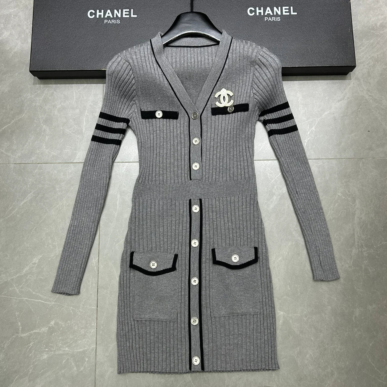 Luxury Knitted Long Sleeve Dress 1024102202