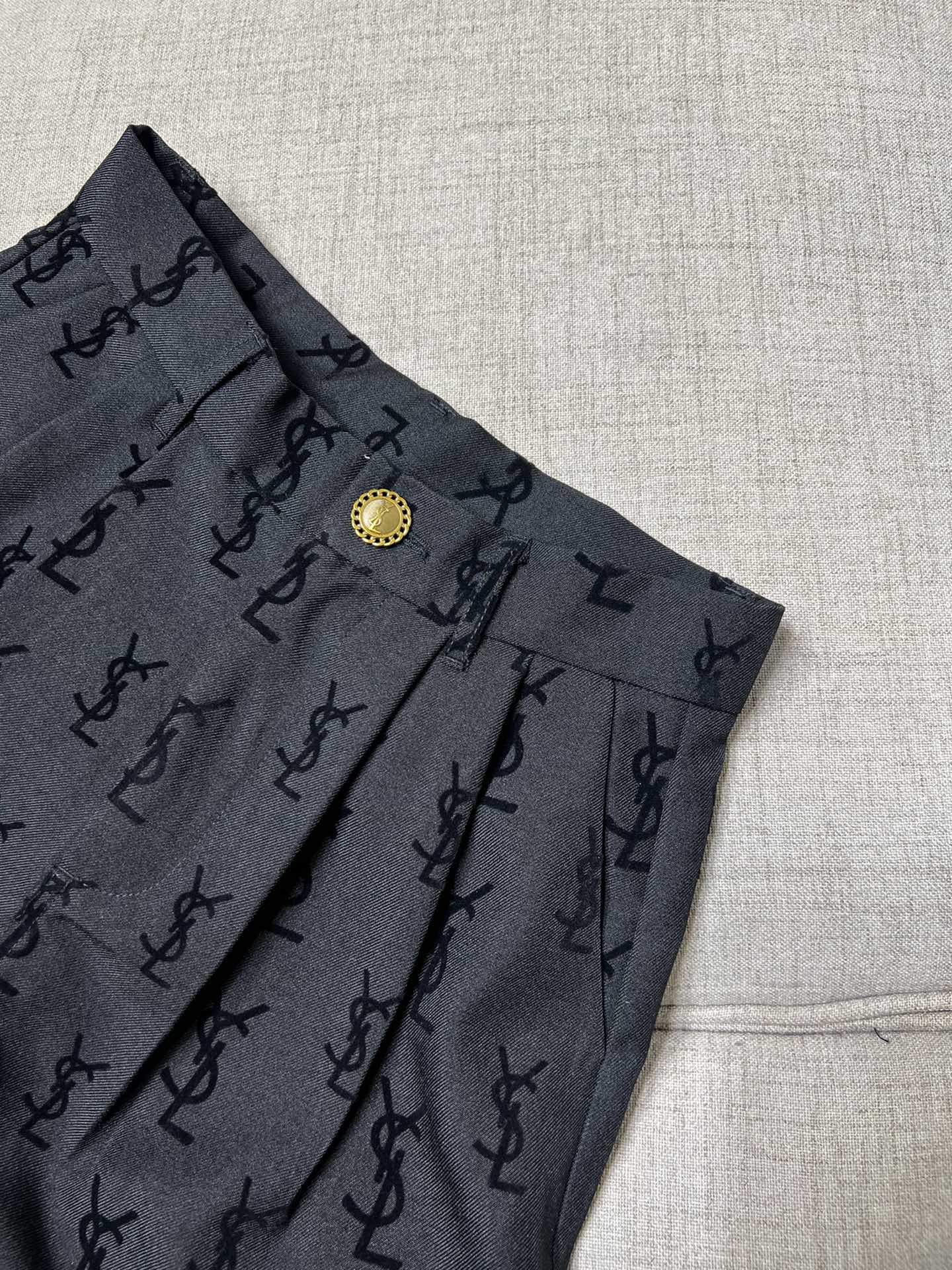 Flocked logo wide-leg trousers 1824021905
