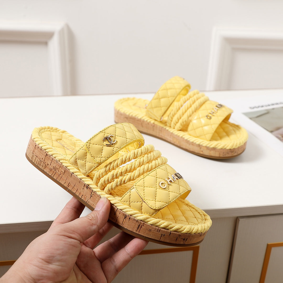 knotted diamond thick-soled slippers 0724060602