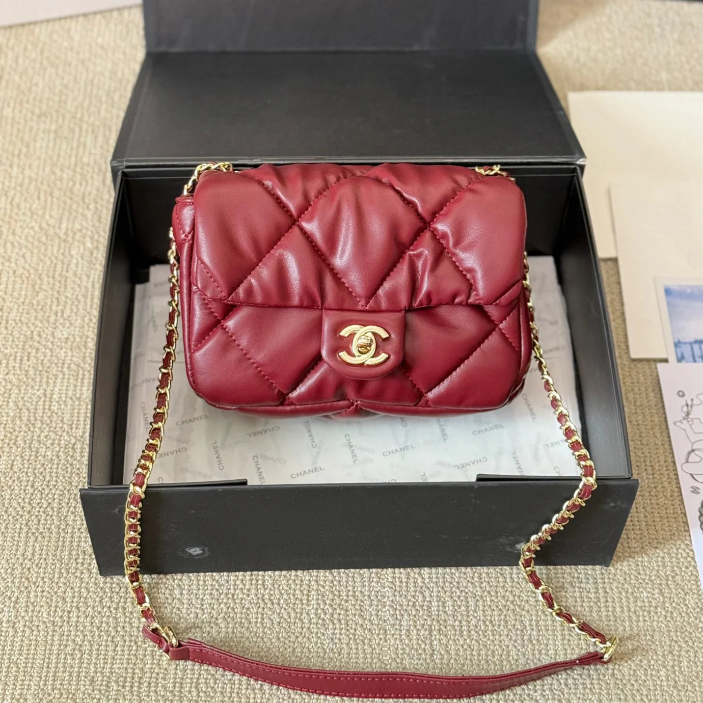 Lattice embroidery cf bubble bag 1024122512
