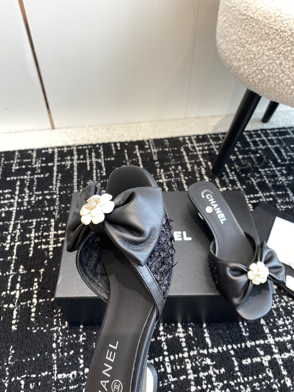 24SS bow low heel slippers 0724042706