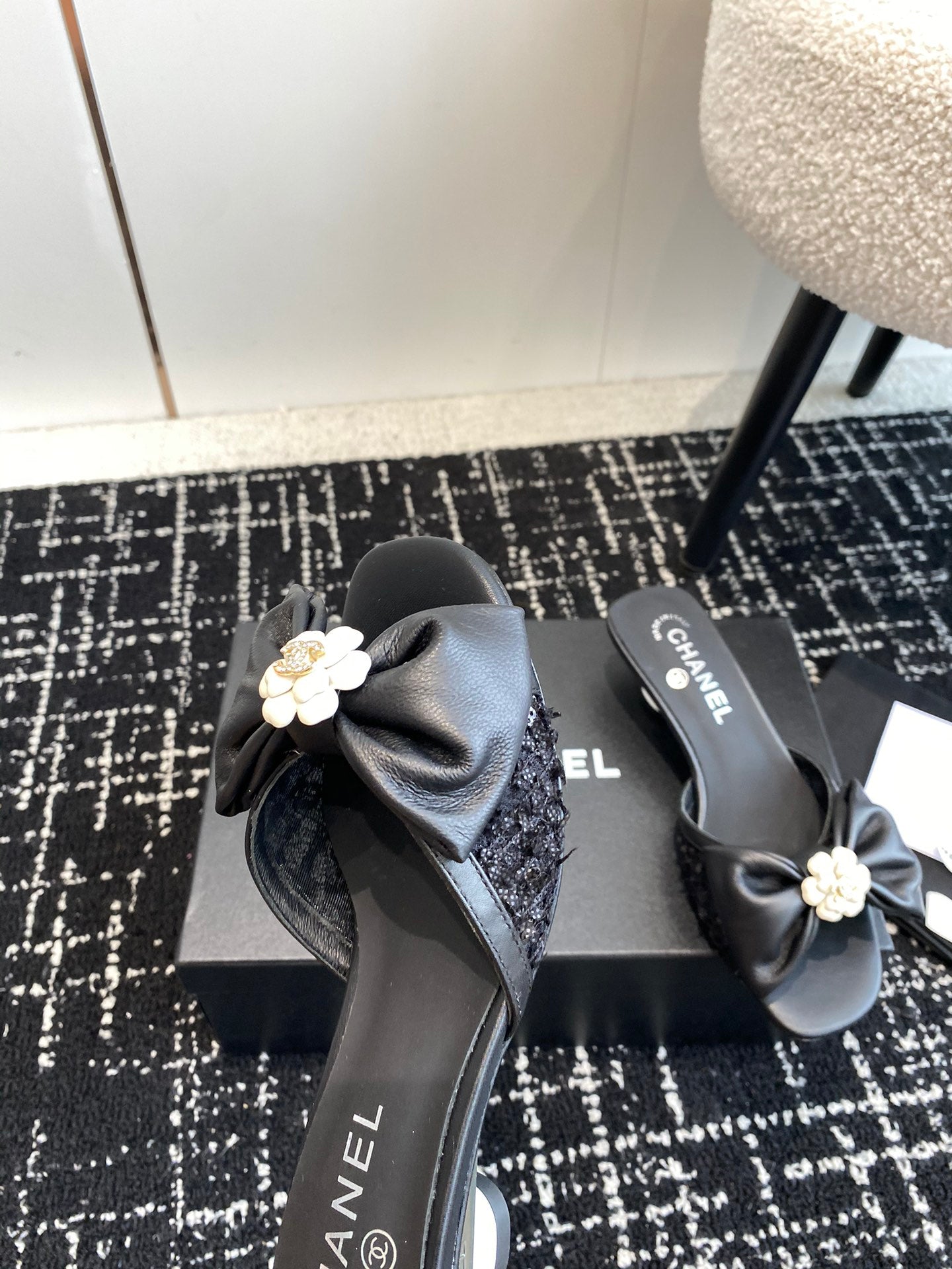 24SS bow low heel slippers 0724042706