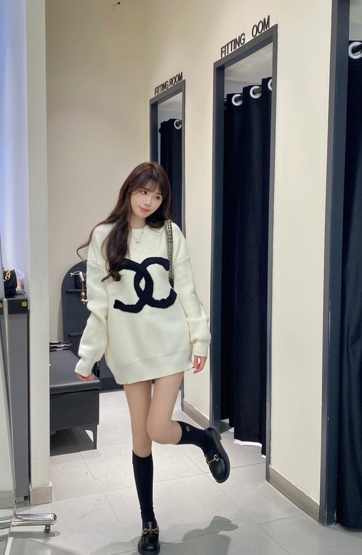 crew neck long sweater 0724121108