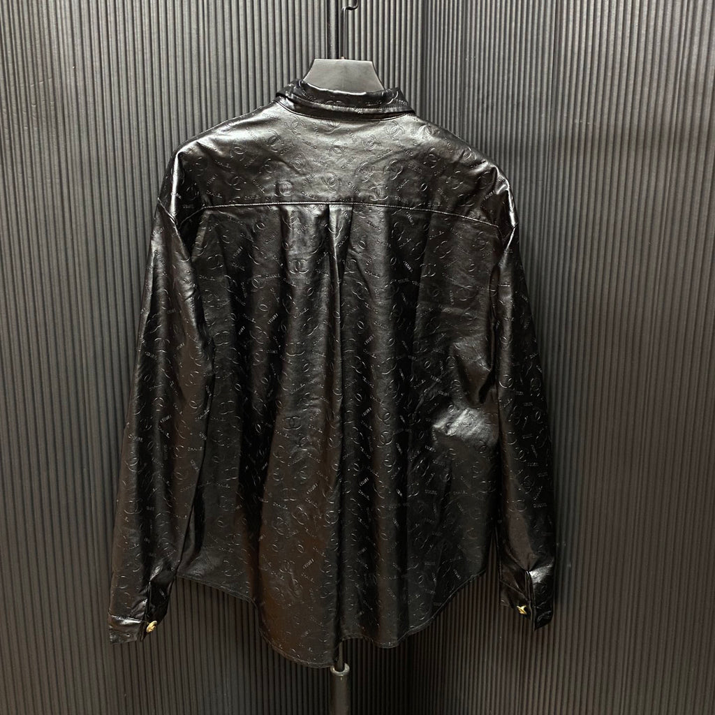 Fashionable and versatile leather jacket with classic letters XC1823091202