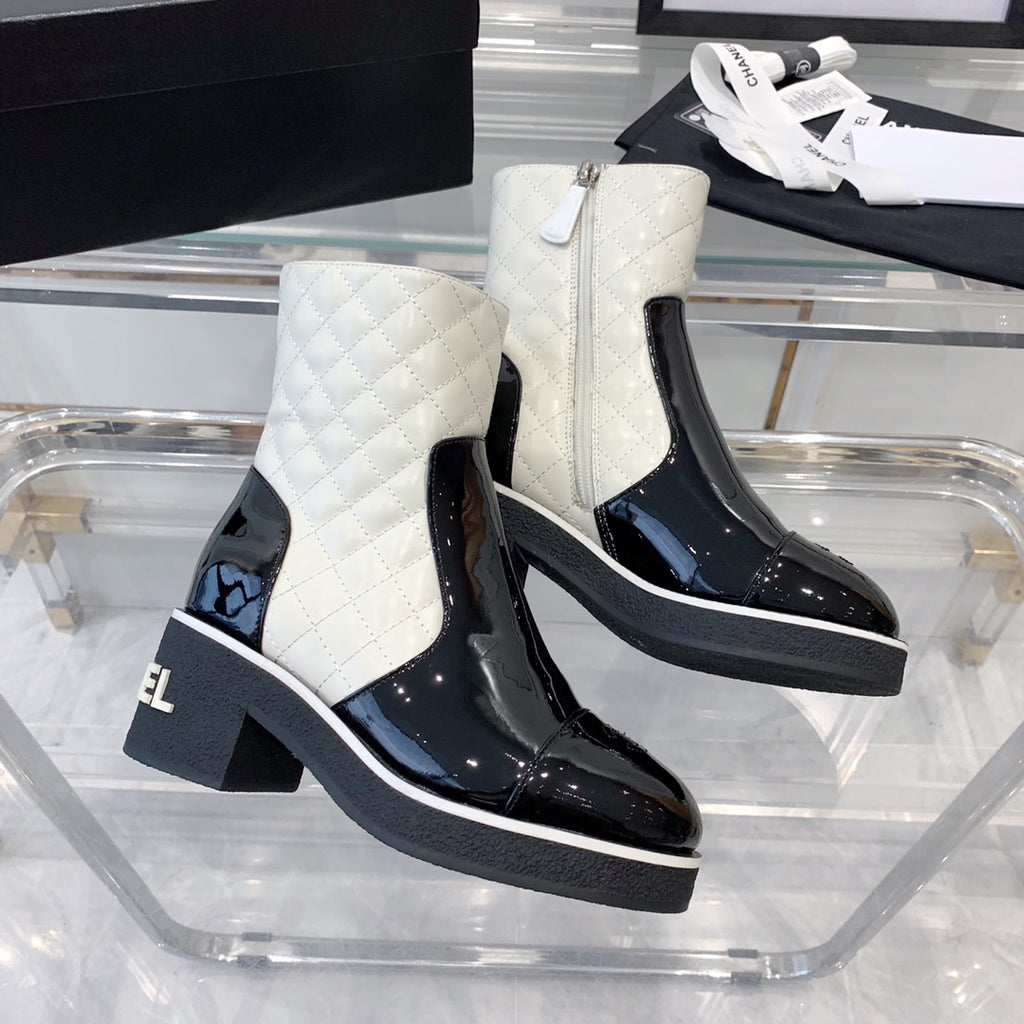 fashionable rhombus leather boots 0724102317