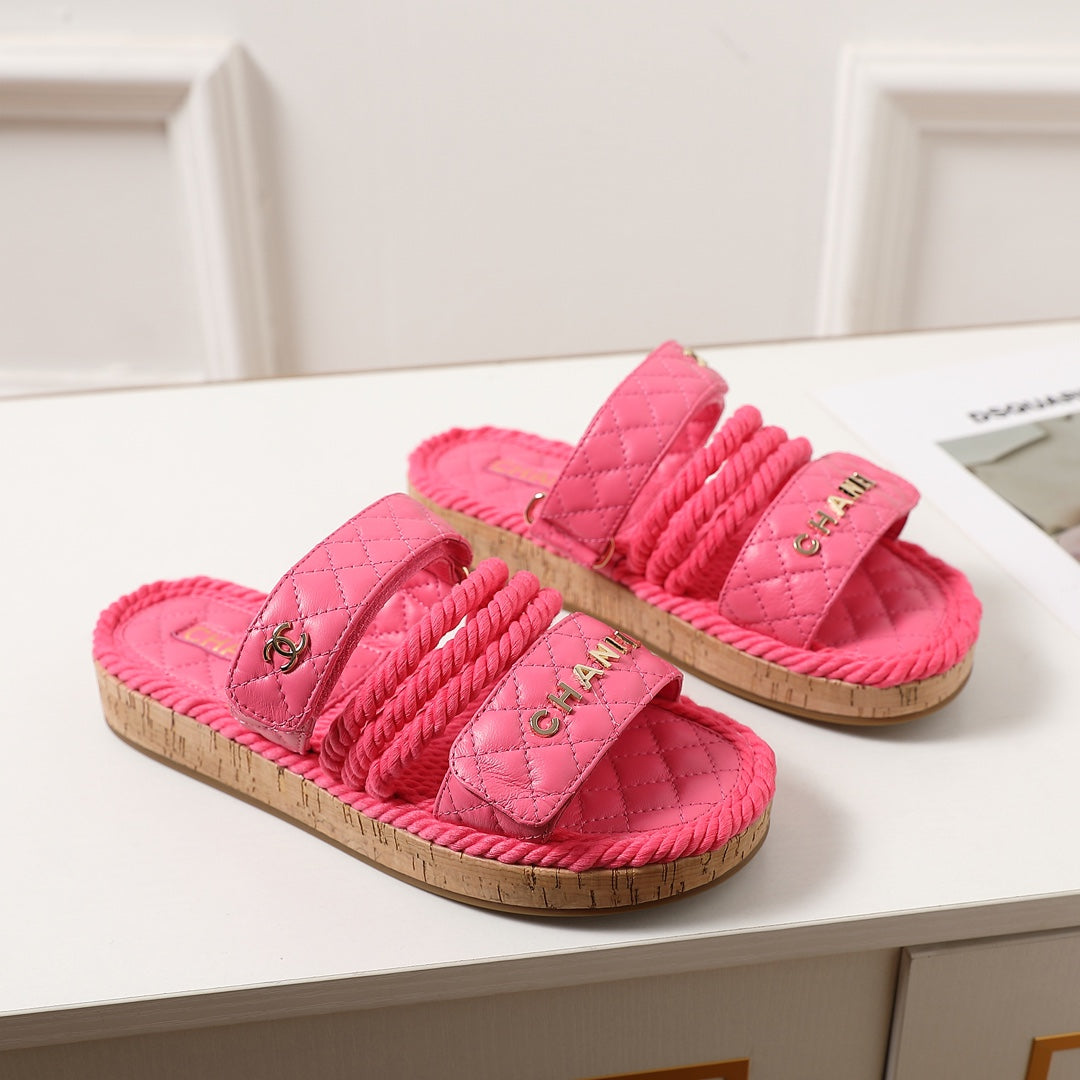 knotted diamond thick-soled slippers 0724060602