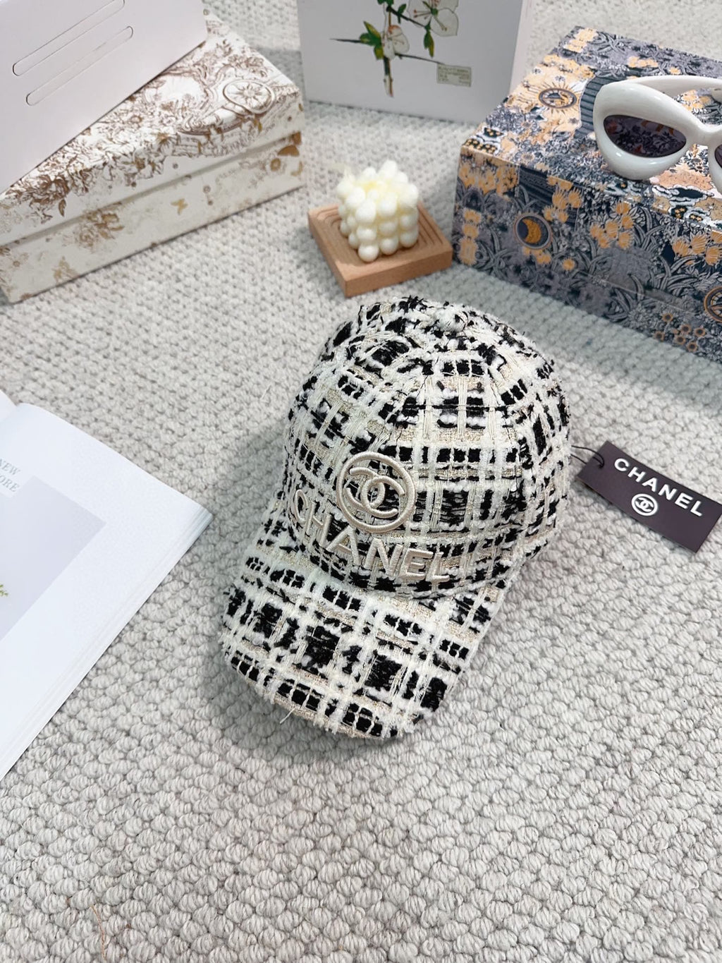 Woolen fabric small fragrant style baseball cap XC0823110803
