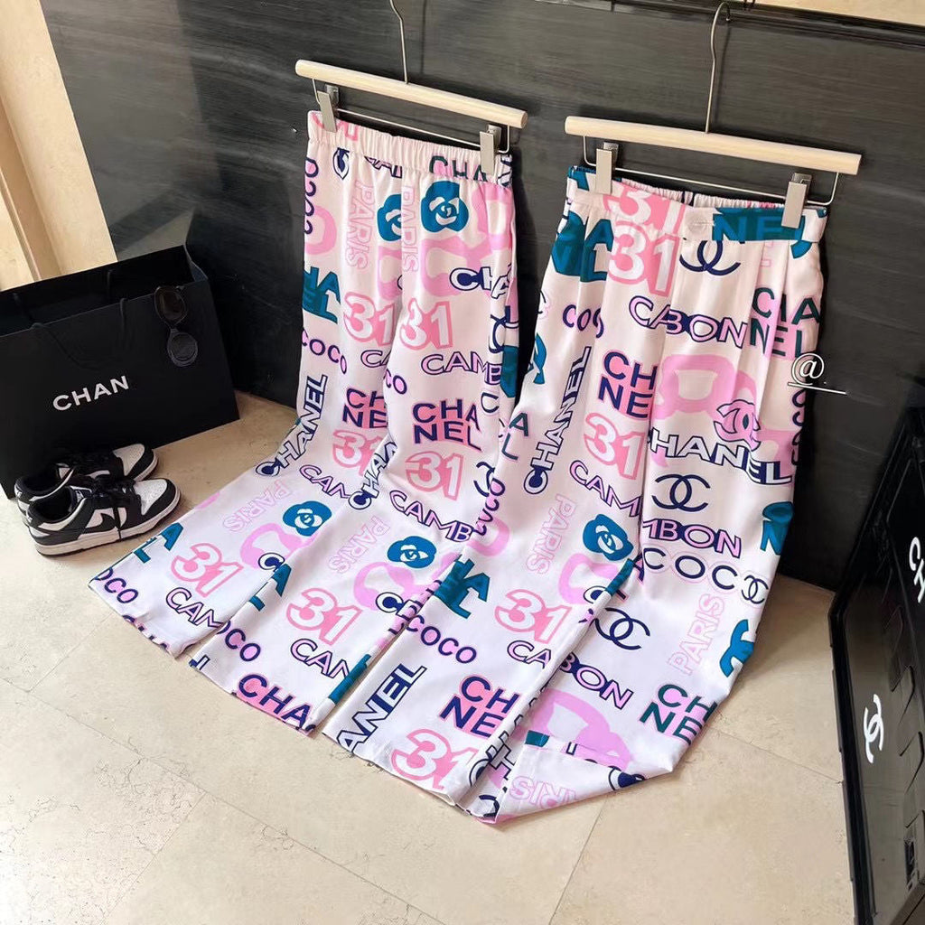 Fashion printed wide leg pants PD10062629