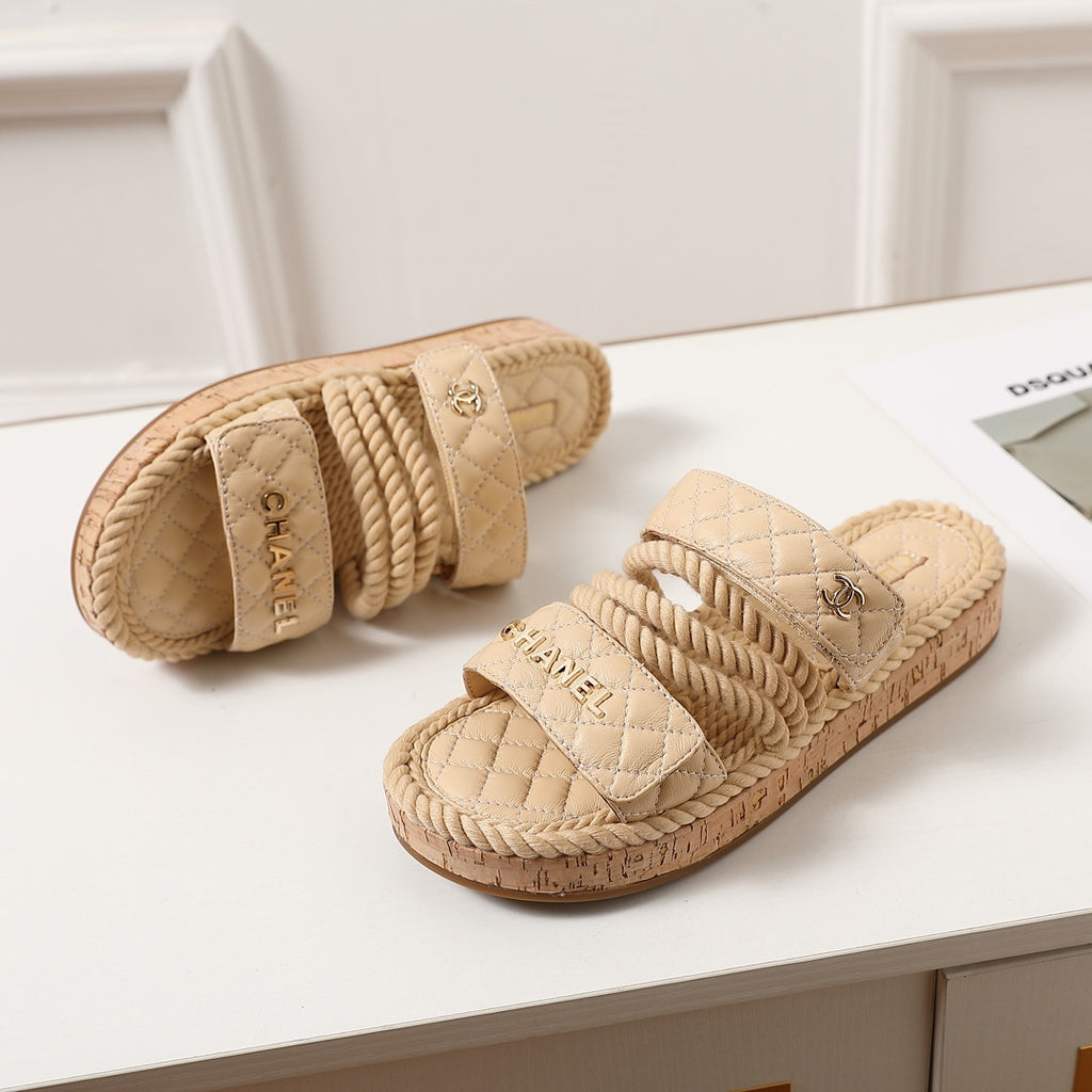 knotted diamond thick-soled slippers 0724060602