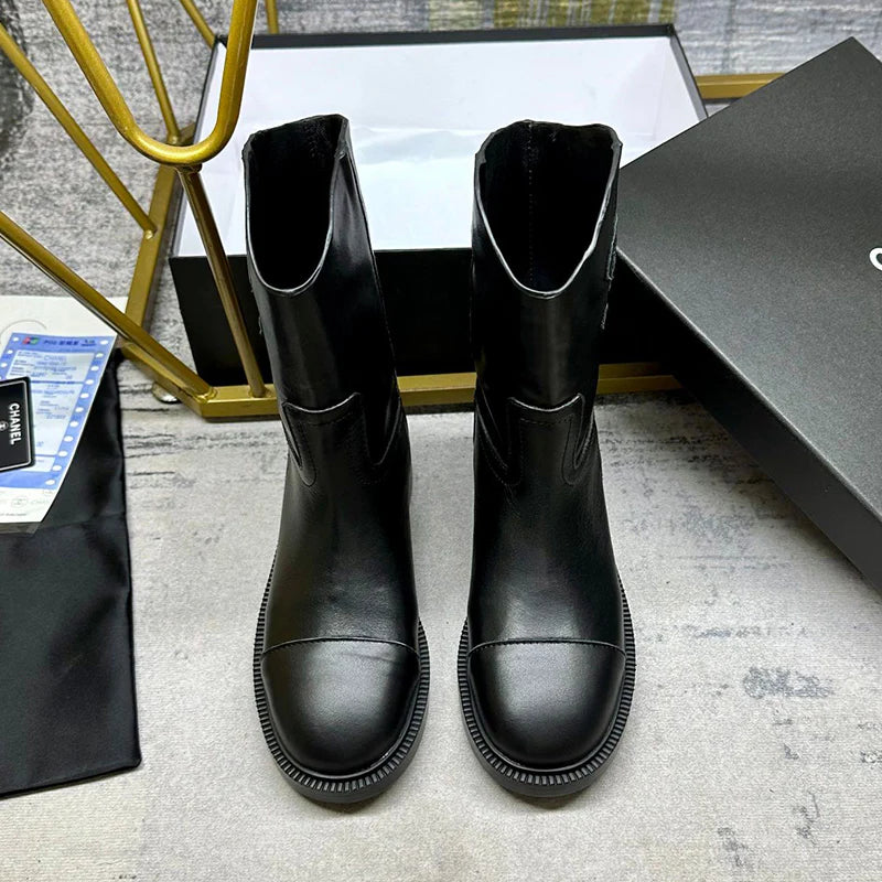 Short sleeved knight leather boots for women 1024093014