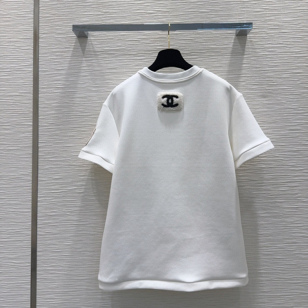 round neck stitching diamond patent leather short sleeves 0724121105