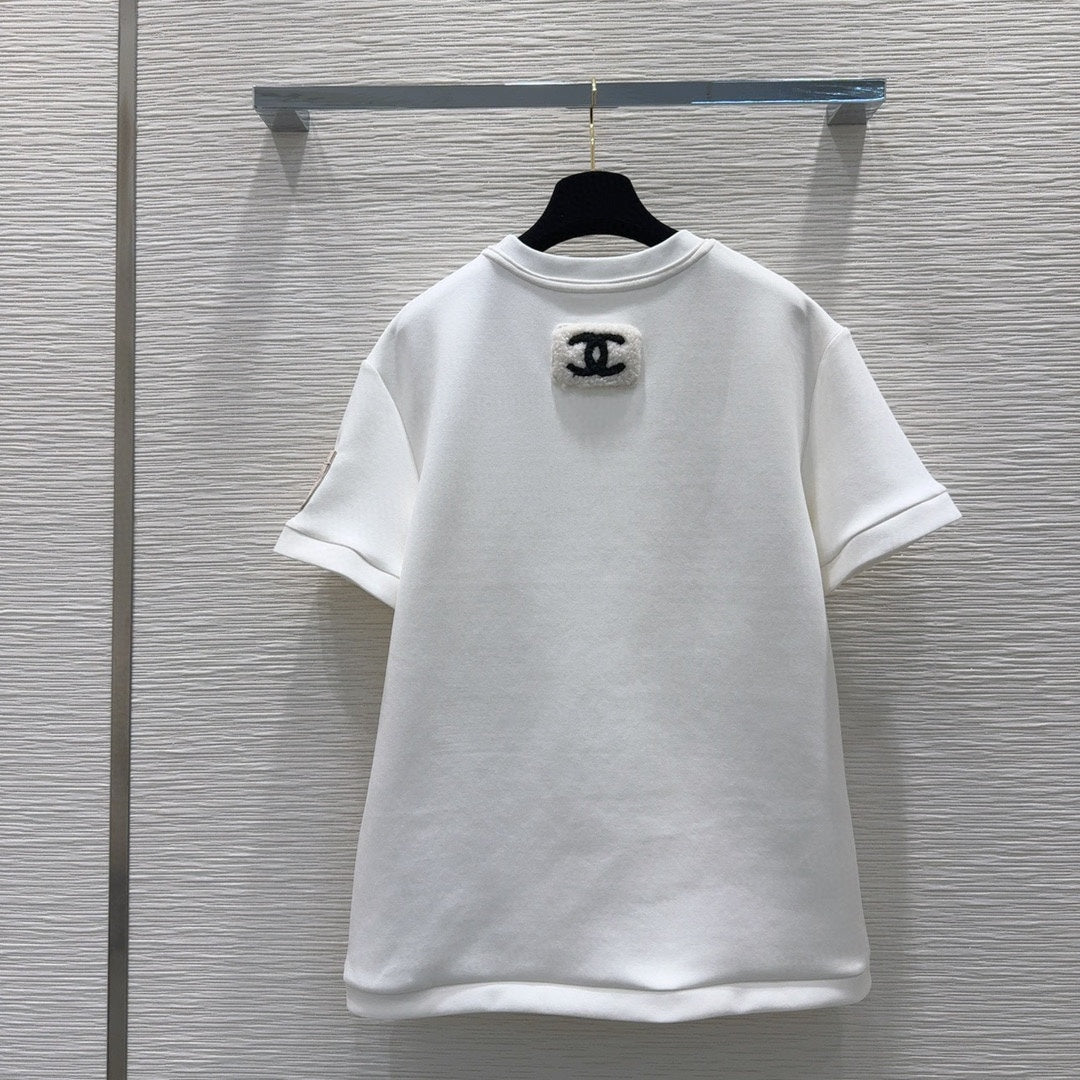 round neck stitching diamond patent leather short sleeves 0724121105