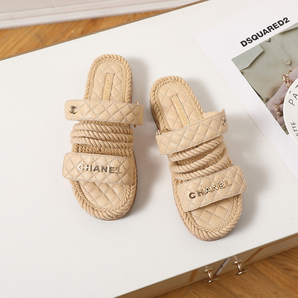 knotted diamond thick-soled slippers 0724060602