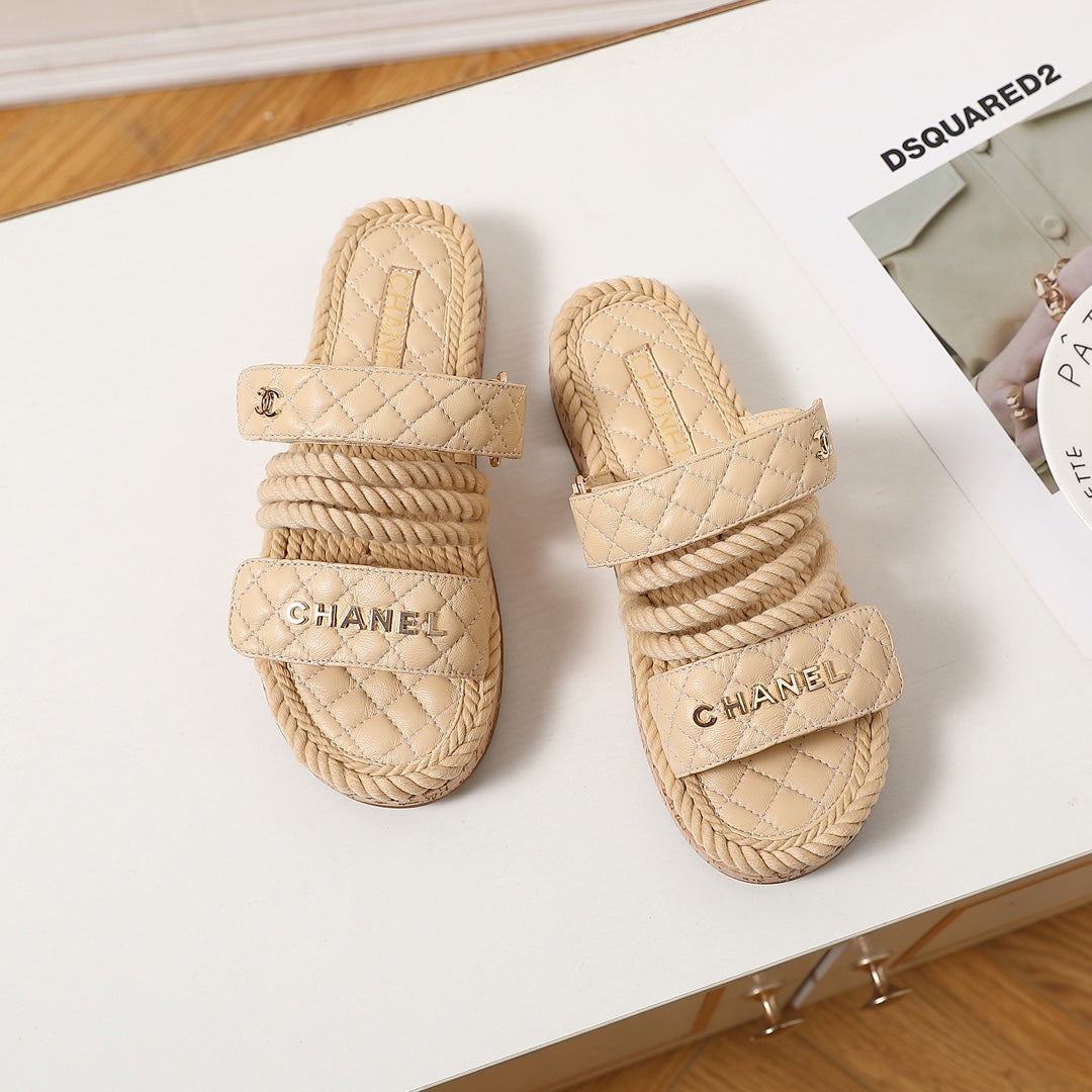 knotted diamond thick-soled slippers 0724060602