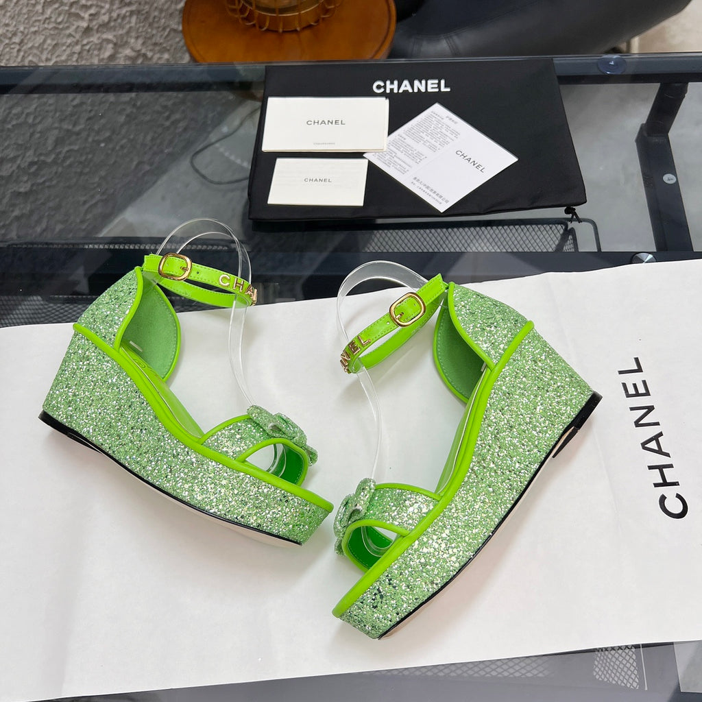 Chane1 top fashion thick sole sequined sandals 0724030815