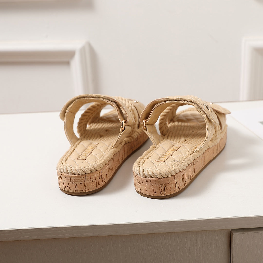 knotted diamond thick-soled slippers 0724060602