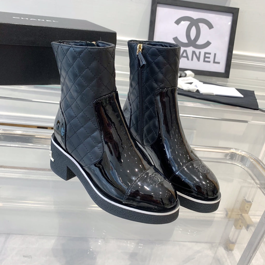 fashionable rhombus leather boots 0724102317