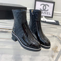 fashionable rhombus leather boots 0724102317