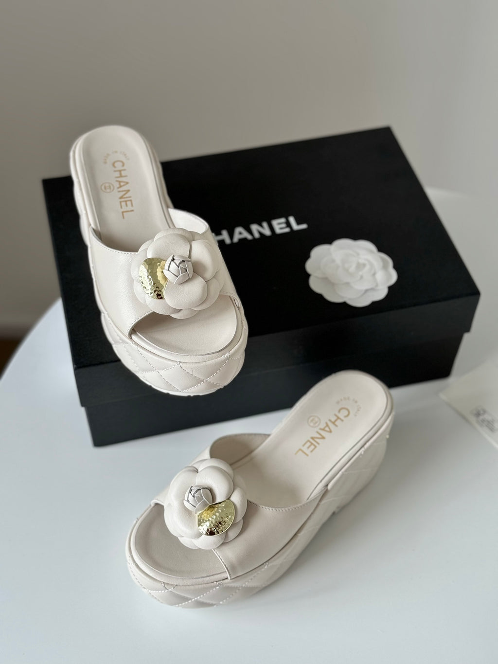 24SS camellia platform slippers 0724042709