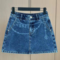 CHA Printed Denim Half Skirt 1025051916