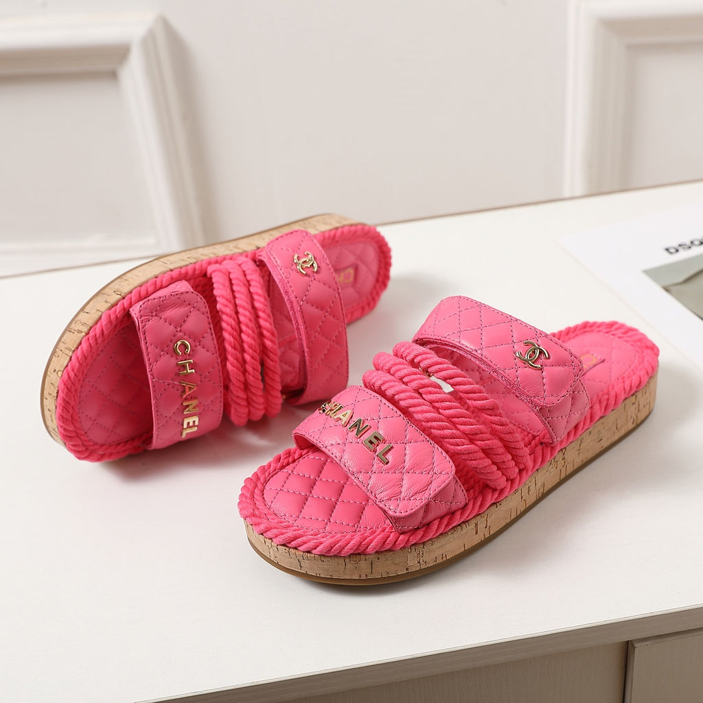 knotted diamond thick-soled slippers 0724060602