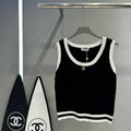 CH new twist knitted vest with contrasting colors fb0424091108