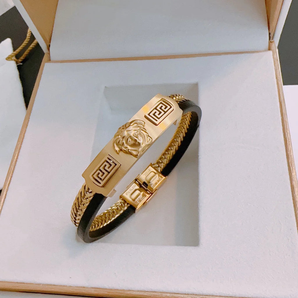 High quality trendy new style cowhide rope bracelet 1024040120