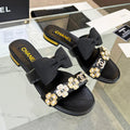 New Fashion Bow Diamond Buckle Leather Slippers 1024060401