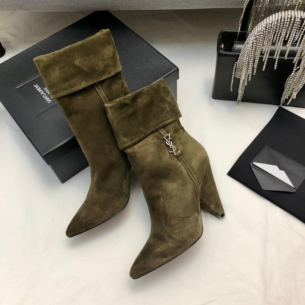 SL Fashion New Side Zipper Suede Short Boots 0723011102