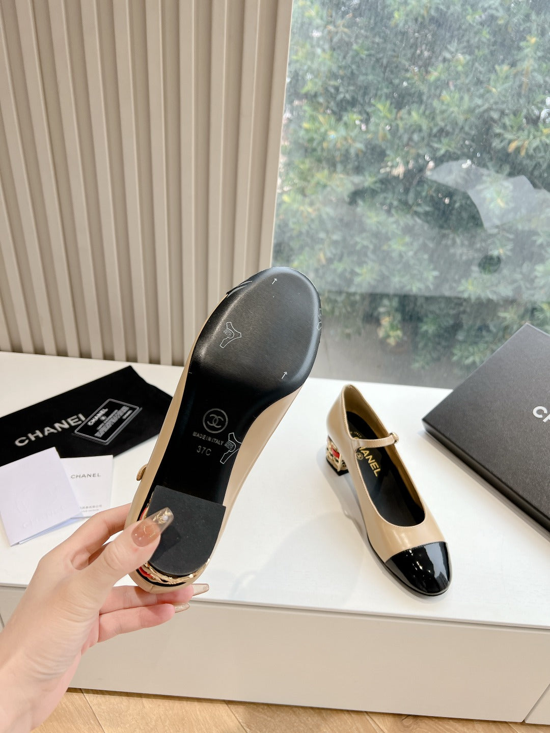 Chane1 top fashion classic color block low heels 0724030826