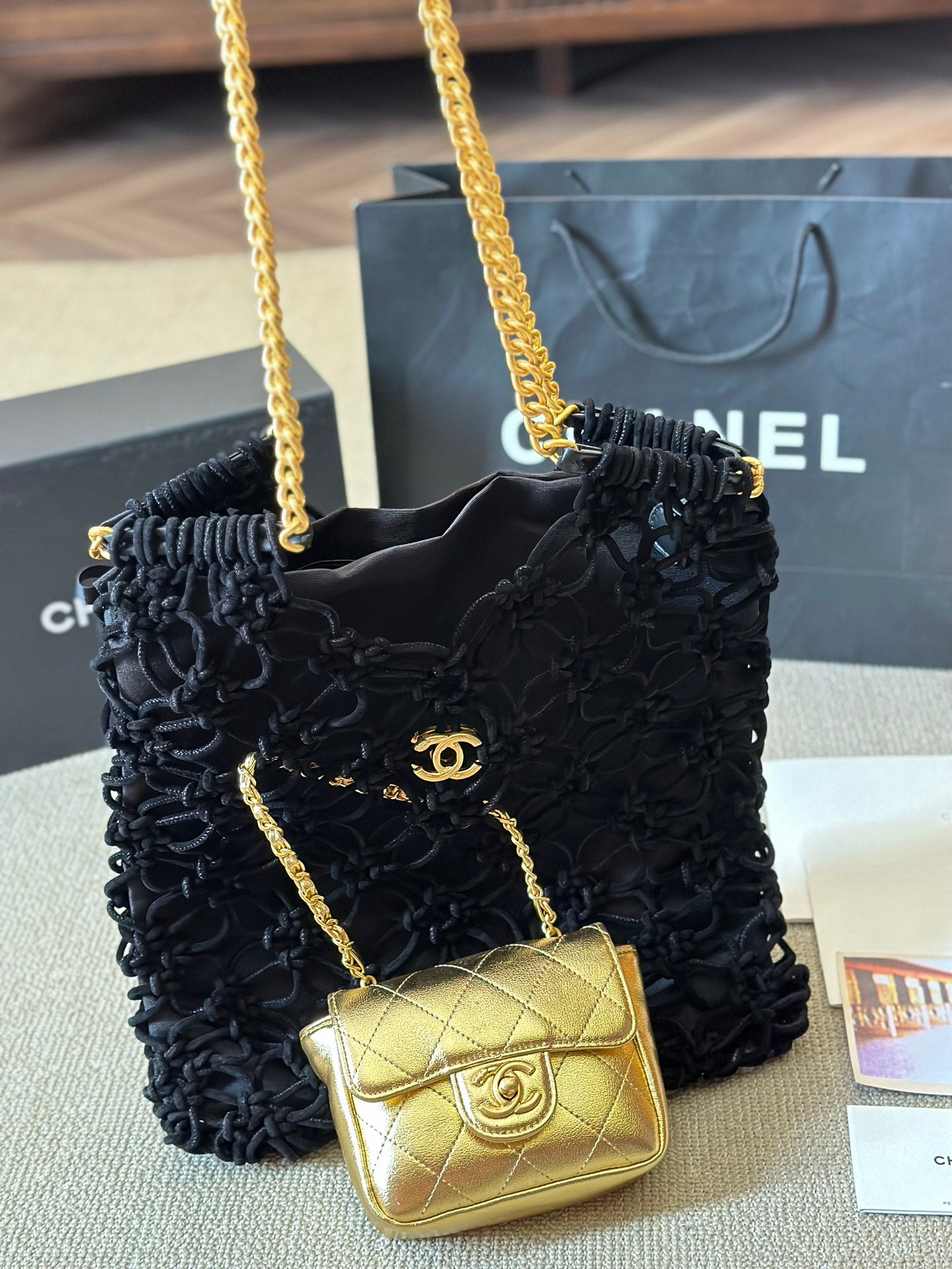 21A VeLet Net Bag with Letters 0724090401