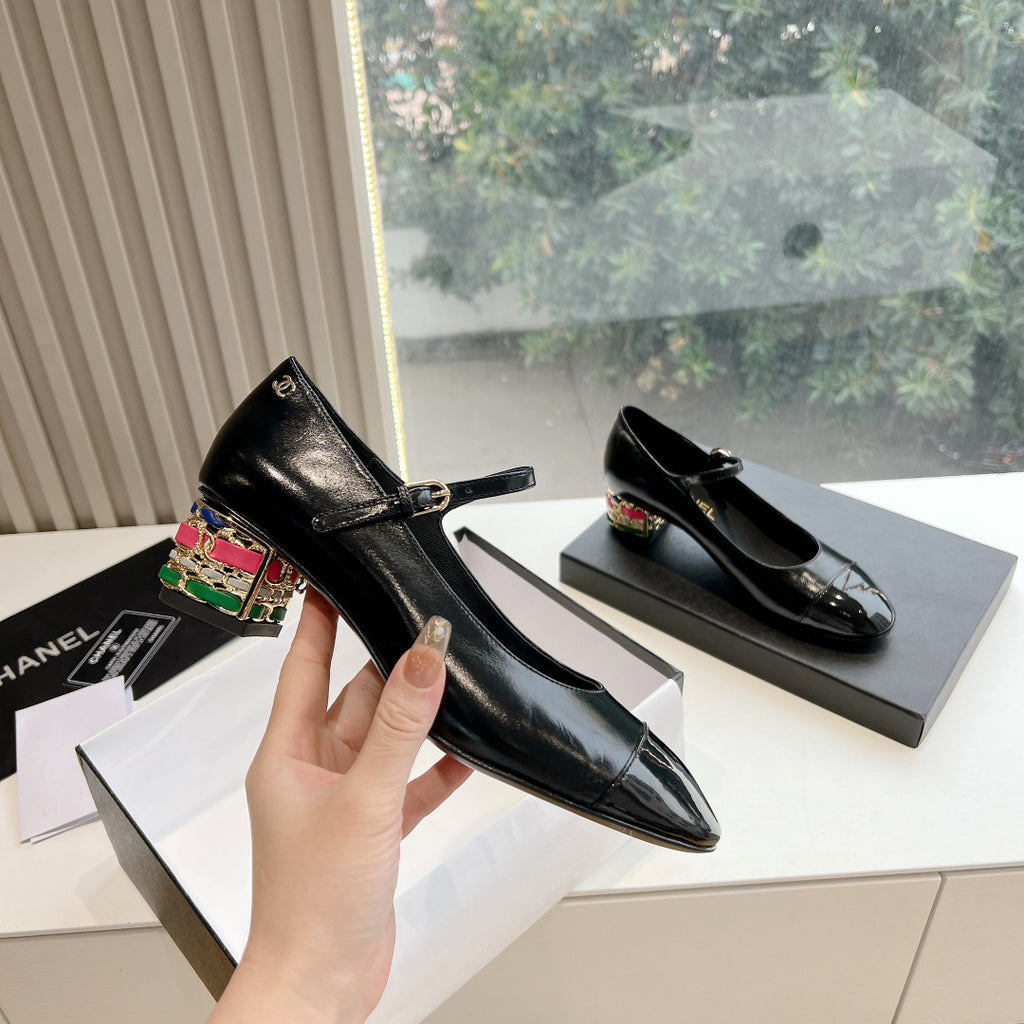 Chane1 top fashion classic color block low heels 0724030826