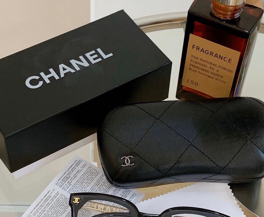 Transparent plain hollow gold label glasses XC0823101909