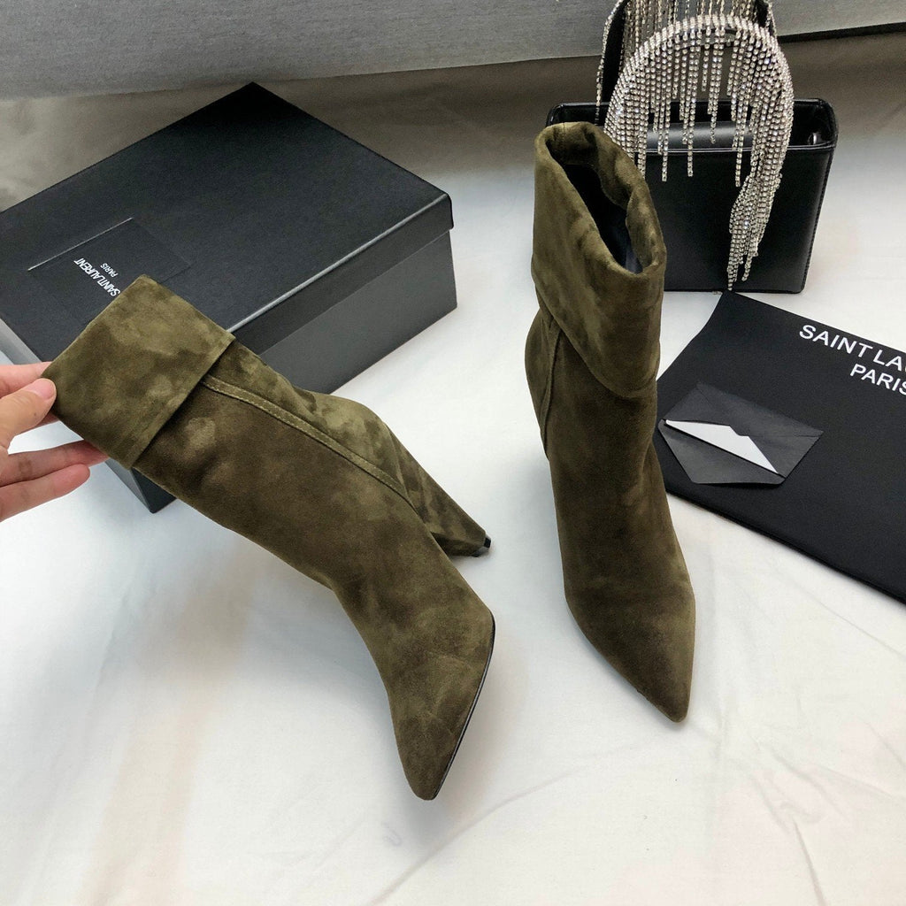 SL Fashion New Side Zipper Suede Short Boots 0723011102