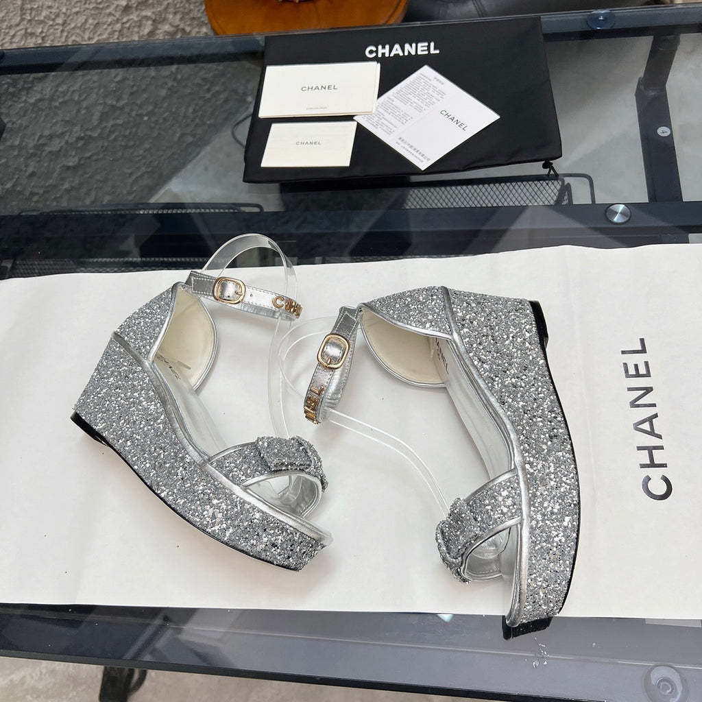 Chane1 top fashion thick sole sequined sandals 0724030815