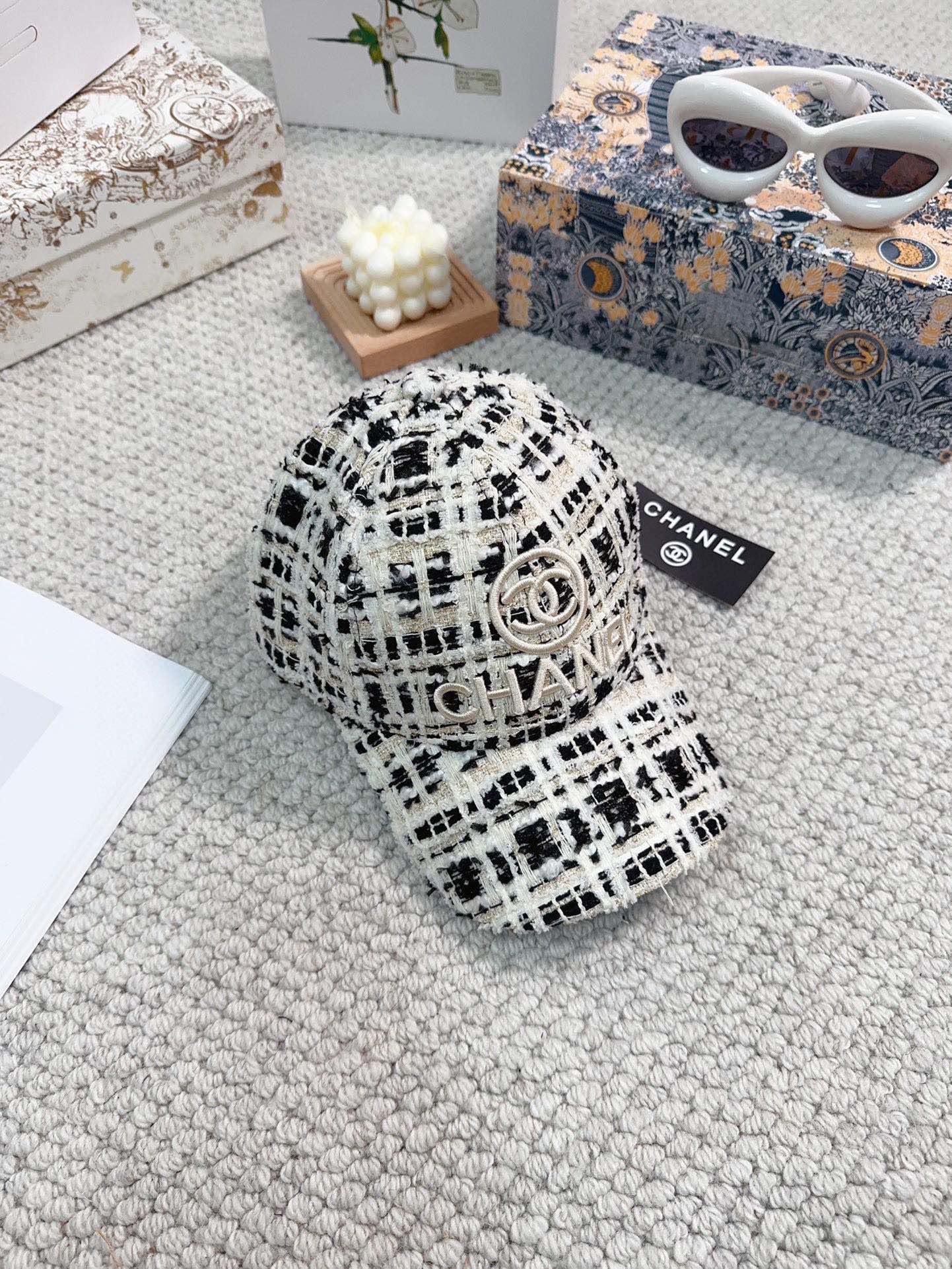 Woolen fabric small fragrant style baseball cap XC0823110803