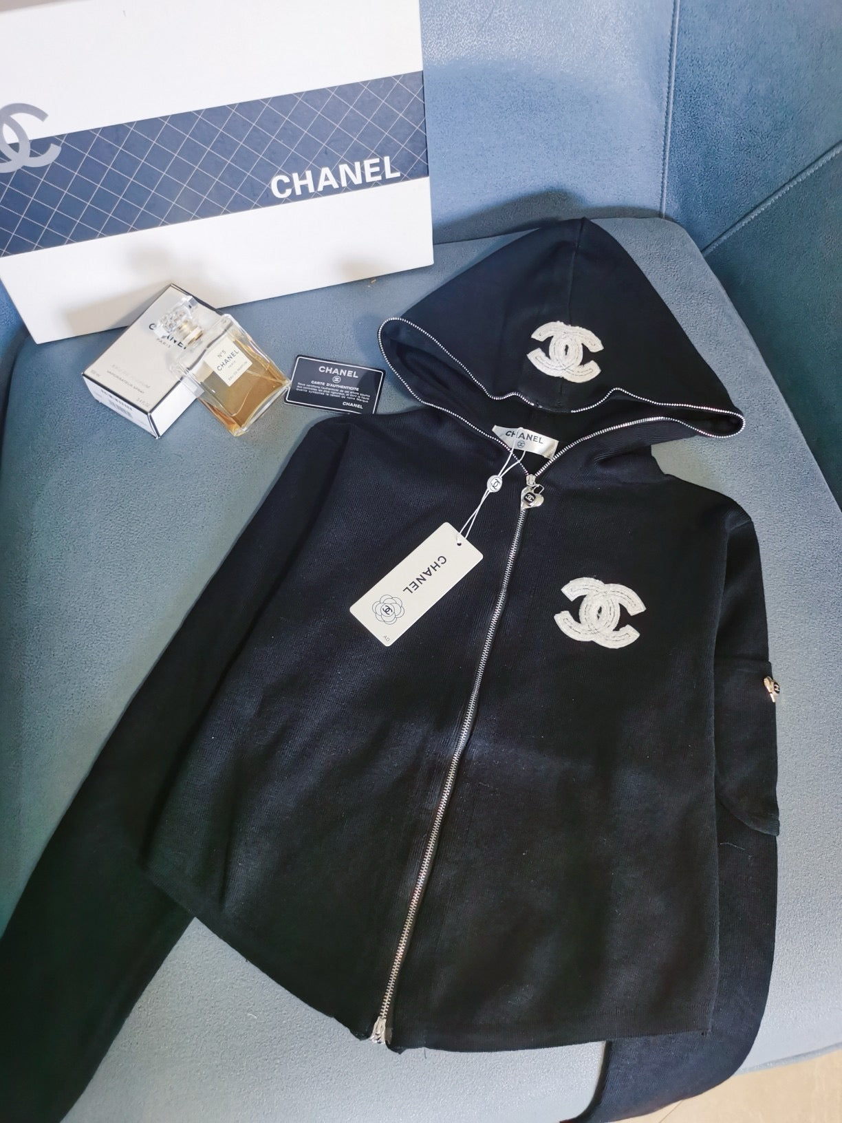 Fashion Knitted Hooded Zipper Jacket 0724101601