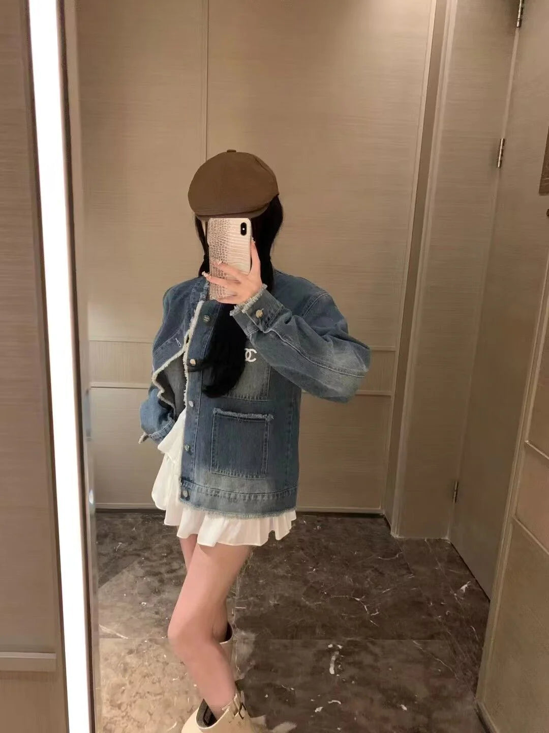 New Small Collar Denim Jacket 1024030605