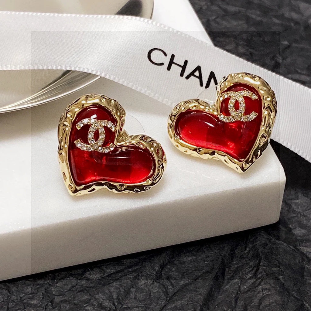 Versatile Fashion Classic Peach Heart Double C Earrings 1024071527