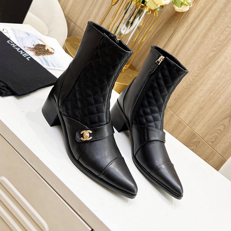 New Fashion Classic Line Cowhide Short Boots 1023121405