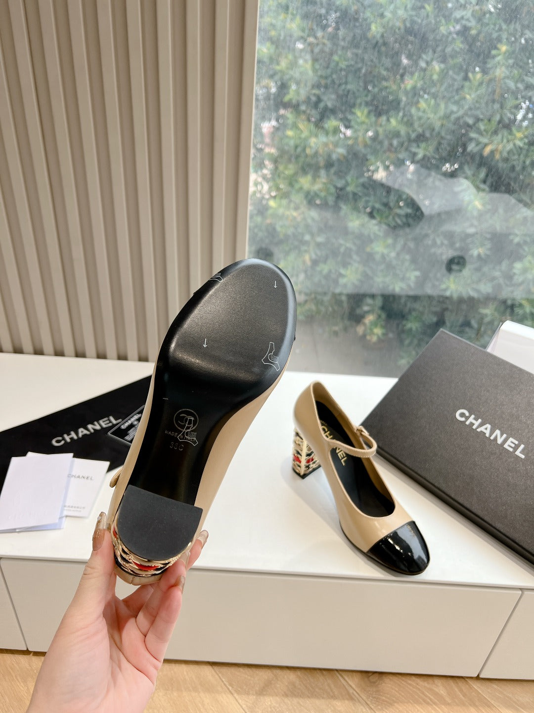 Chane1 top fashion classic color block high heels 0724030825