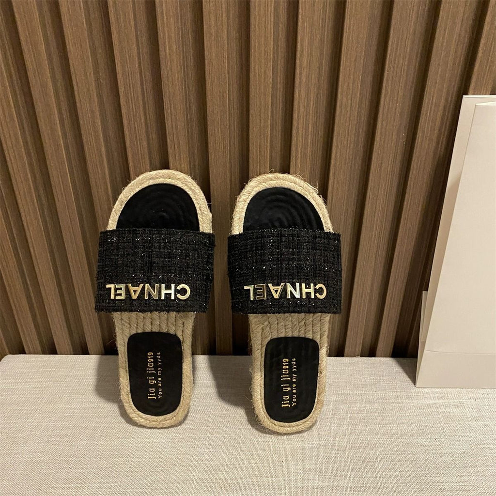 New Fashion Woven Flat Fisherman Slippers 1024042907
