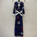 New versatile printed long sleeved dress　1024072502