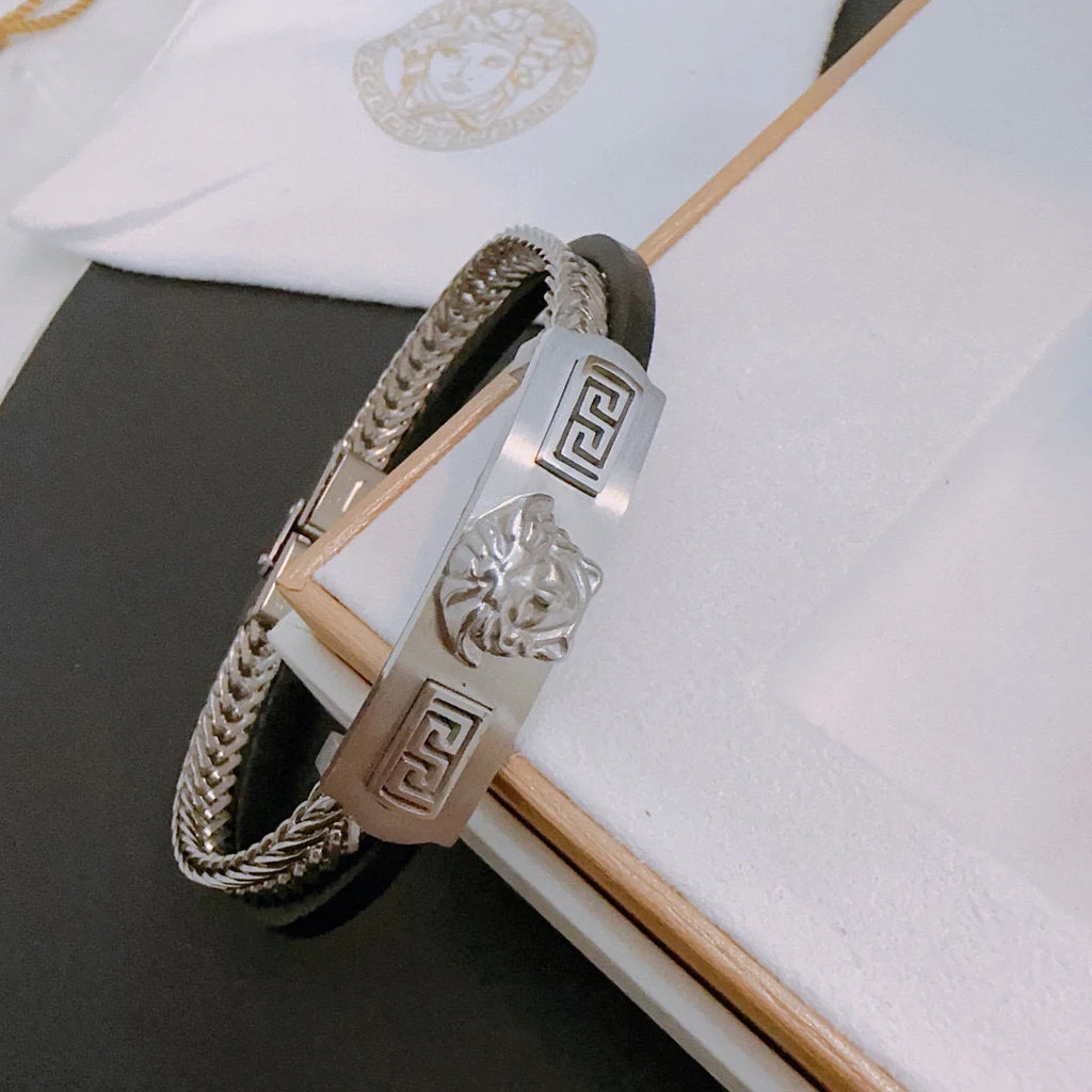 High quality trendy new style cowhide rope bracelet 1024040120