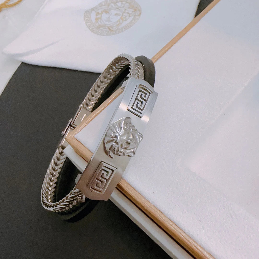 High quality trendy new style cowhide rope bracelet 1024040120