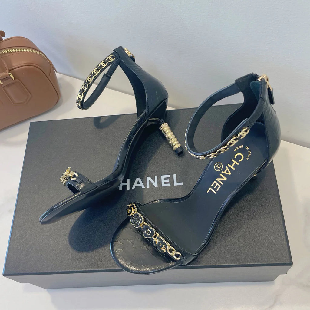 New hardware chain high-heeled sandals 1025042326