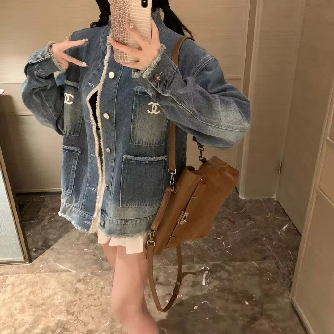New Small Collar Denim Jacket 1024030605